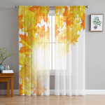 S&uuml;gisese vahtralehtede taust L&auml;bipaistvad kardinad elutuppa Magamistoa k&ouml;&ouml;k T&uuml;llkardinad Kodu dekoratiivsed l&auml;bipaistvad paneelid 135W x 114H(cm)