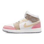 Air Jordan 1 Mid SE GS Pastell Grind Laste tossud Valge Erksineline-Roheline DJ0338-100 38.5