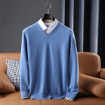 Meeste kampsun, 100% villane talv trikotaaž Pullover S&uuml;giskampsun Meeste Ka&scaron;miirkampsunid Kootud pikkade varrukatega top XL helesinine v&auml;rv
