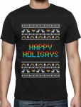 Happy Holigays Rainbow Gay Lesbian Ugly Christmas T-s&auml;rk Pride S