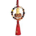 Auto tahavaatepeegel Buddha ripats Loominguline nikerdamine Auto Decor Rippuv tups punane