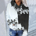 Naiste pikkade varrukatega lillemustriga kapuuts, tasku, n&ouml;&ouml;riga pullover Basic vabaaja topid Mitmek&uuml;lgsed kapuutsid Uued dressipluusid 5XL