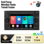 Android autoraadio multimeediumipleier Stereo 2 DIN For Ford Focus 2007 Mondeo S-max C MAX Kuga Galaxy Fiesta Transit Fusion Carplay BT GPS Wifi 2+32GB 2+32GB must