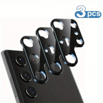 3tk 3D kaamera kaitse Samsung Galaxy S24 S23+ S22 S21 FE 5G Plus Z Flip 3 4 5 A14 A24 A34 A54 Ultra telefoni taga objektiivi korpuse kate karastatud klaasist Samsung S21 must
