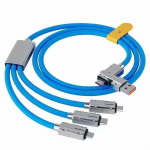 YurKem 120 W tsingisulam 2-kolmes silikoontraat &uuml;likiire laadimiskaabel andmeedastus-c-t&uuml;&uuml;pi USB-C-t&uuml;&uuml;pi Lightning-i Mirco-USB-i iPhone'i jaoks oranž