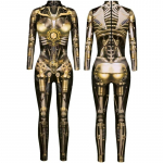 Punk Gothic Jumpsuit Catsuit Sexy Women Cosplay Kost&uuml;&uuml;mid Halloween Bodysuit S