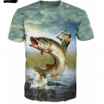 Fishing Graphic 3D prinditud meeste T-s&auml;rk meestele Suvised topid l&uuml;hikeste varrukatega Crewnack Fashion vabaaja &uuml;lisuur triiks&auml;rk Camisetas S