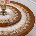 &Uuml;mmargune laudlina s&ouml;&ouml;gilaua kate Ameerika retro pitsist lilledega padi laudlina k&auml;ter&auml;tik kate Maakoha kangas tolmulapp Diameter 50cm Round
