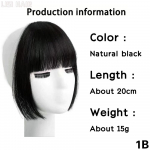LISI HAIR s&uuml;nteetiline Bang Hair Fringe Fringe In Black Hair Bangs Juuksepikendused Kuumakindlad Juuste Juuksed Naistele 20cm