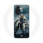 &Uuml;mbris Xiaomi Redmi Note 11S Vikings Series 6. hooaja jaoks Ragnar Lothbroki logo V Sword Grey &auml;hmane taust