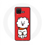 &Uuml;mbris Samsung Galaxy A12 BTS Bangtan Boys BT21 RJ Jin punase taustaga
