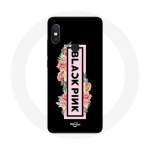 &Uuml;mbris Xiaomi Redmi Note 5 Pro Blackpink K-popi grupi logo must roosa must taust