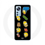 Coque pour Xiaomi Mi 12 / 12X Les Simpson autocollants fond noir