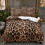 Leopardimustriga voodipesukomplekt, kerge 3D metsalise stiilis udusuletekk, king/queen voodi, t&auml;issuuruses luksuslik tekikott Baby 100x135cm