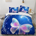 3D V&auml;rviline Liblikas Voodipesukomplekt Naiste Tuba Tekikate DE200 * 200 T&auml;issuurus Luksuslik Voodikate Liblikas Tekikate Baby 100x135cm