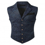 Meeste vest Ametlik &auml;ristiil Retro &otilde;huke liibuv &uuml;hev&auml;rviline Alla keeratav krae &Uuml;herealine varrukateta n&ouml;&ouml;bid Pehme pulmapeo peigmehe vest XL tumesinine v&auml;rv