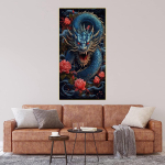 DIY teemantmaali draakon koos kihvade ja k&uuml;&uuml;nistega Ristpistekomplekt Mosaiikkunst Teemantmaal T&auml;isringi/ruudukujuline teemant Kodukaunistus Round 30x80cm