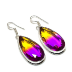 Natural Tourmaline Gemstone Handmade 925 Sterling Silver Gift Earring 1.97 u4f62