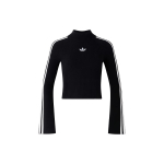 Adidas Originals Premium kootud kilpkonnaga kampsun kolme triibuga naiste topid, must JI7058 XL