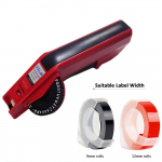 Motex E-5500 DIY Manuaalne Sildiprinter 2 rulliku 9/12mm kassetiga E101 202 303 ja Dymo 12965 TW550 Reljeefsildiprinteri jaoks Red maker and 2 tape