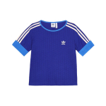 Adidas Originals Adicolor 70ndate Retro Seeria Logoga Tikitud L&uuml;hikeste Varrukatega T-s&auml;rk Naiste Topid Sinine IK7846 XXS