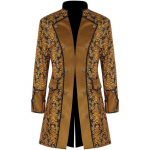 Meeste gooti trenchcoat keskaegne ja renessanss steampunk viktoriaanlik pikk jope S kollane