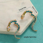 Blue Rhinestone Snake Ear jakid &ndash; loomingulised punk stiilis k&otilde;rvar&otilde;ngad naistele kuld
