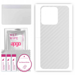 apgo Protective Skin Sticker for the back compatible with Tecno Spark 8, Wrap Film, Foil, Vinyl - Pattern Transparent Carbon