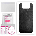 apgo Protective Skin Sticker for the back compatible with Asus ZenFone 8 Flip, Wrap Film, Foil, Vinyl - Pattern Black Leather