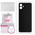 apgo Protective Skin Sticker for the back compatible with Samsung Galaxy F04, Wrap Film, Foil, Vinyl - Pattern Carbon Black