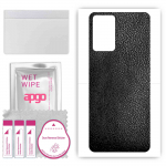 apgo Protective Skin Sticker for the back compatible with Xiaomi 11i Hypercharge, Wrap Film, Foil, Vinyl - Pattern Black Leather