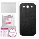 apgo Protective Skin Sticker for the back compatible with Samsung Galaxy S3 i9300, Wrap Film, Foil, Vinyl - Pattern Black Honeycomb