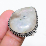 Natural Rainbow Moonstone Gemstone 925 Sterling Silver Gift Ring Size 10 m6y86