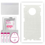 apgo Protective Skin Sticker for the back+sides compatible with Xiaomi Redmi Note 9 Pro 5G, Full Wrap Film, Foil, Vinyl - Pattern White Fabric