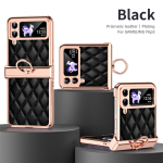 Luksuslik koos r&otilde;ngaga nahkkattega &uuml;mbrisega Samsung Galaxy Z Flip 3 5G &uuml;mbris kaamera kaitse p&otilde;rutuskindel telefoni&uuml;mbris Coque Fundas For Z Flip 3 5G black