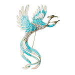 Naiste pross Phoenix Shape Rhinestone Retro Hiina stiilis emailiga libisemisvastane kottmantel sinine