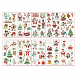 10 tk j&otilde;ulut&auml;toveeringuga kleebised, veekindlad pimedas helendavad multifilmi kleebised lastele pidulike peotarvikute jaoks Sets