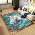 3D Beast Cartoon Animal Tiger, M&otilde;&otilde;khammas, Vaibad, Vaibavaip elutoa diivani uksemati kaunistamiseks, libisemiskindel p&otilde;randamatt 40x60cm