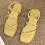 Uus Br&auml;nd Naiste Madalad Sandaalid Suvekingad Mood Platvorm Pl&auml;tud Sandaalid Vabaaja Rannakingad Slaidid Trend Zapatillas 40 kollane