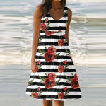 Naiste kleit vabaajaprintiga Slip Beach seelik Sundress L must