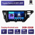 Android 2 Din auto multimeediumipleier Toyota Camry 8 2017-2019 peaseadmele Stereo Carplay GPS-navigatsioon BT WIFI 4+64GB 2+32GB