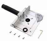 Freespingi laua sisestusplaat, alumiiniumist ruuteri lauaplaat tagaaia ja ruuduga, universaalne l&otilde;ikeklapp puidut&ouml;&ouml;tlemislauale (H&otilde;bedane) must/h&otilde;be