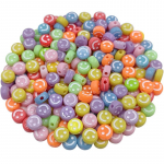 Segav&auml;rvilised lahtised helmed mood &uuml;mmargune lame naeratus DIY ehted tarvikud k&otilde;rvar&otilde;ngaste jaoks kaelakee valmistamine 50 tk 7 mm