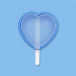 Silikoonist j&auml;&auml;tisemasinate vorm PP kaane ja kleebistega Lovely Heart Popsicle Maker 7