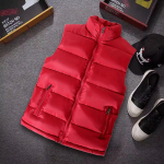 Valge vestiga jakk Meeste Slim Fit Stand krae varrukateta puhvis jakid Kevad-s&uuml;gis vabaaja vest Meeste soe mantel XL