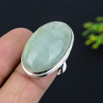 Aquamarine Gemstone Handmade 925 Sterling Silver Jewelry Ring Size 8 t2a10