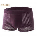 Meeste poksija aluspesu Keskmise k&otilde;rgusega lai elastne v&ouml;&ouml;koht Slim Fit l&uuml;hikesed p&uuml;ksid &Uuml;hev&auml;rvilised hingavad v&otilde;rk U-kumerad alusp&uuml;ksid L must