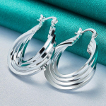 URMYLADY 925 Sterling H&otilde;be 25 mm Mitme r&otilde;ngaga K&otilde;rvar&otilde;ngad K&otilde;rvar&otilde;ngad Naistele V&otilde;luv pulmakihlus moepeo ehted 34mm*25mm