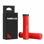RIDERACE Mountain Bike Handlebars Grips TPR Rubber Ergonomic Mtb Bicycle Handle Bar Bmx Steering Grip Anti-skid Comfy Bar Ends punane