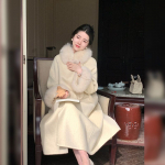 S&uuml;gis-talv uus t&auml;iustatud laisk tviidjakk vabaaja stiilis pikk mantel Naiste vabaaja stiilis mantel Kvaliteetne mantel S hall v&auml;rv